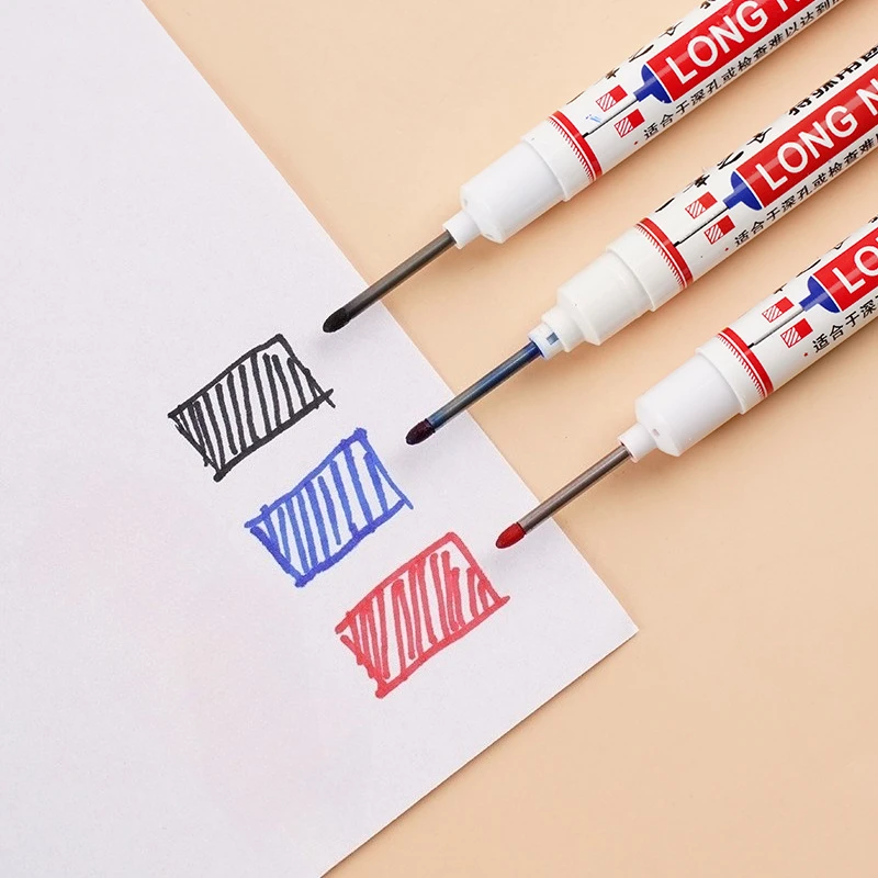 Long headed marking pen, extended marking line for ceramic tiles, bathroom installation, deep mouth marking oil pen