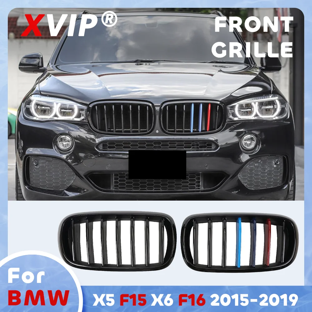 

XVIP Glossy M-Color Single Line Style Front Bumper Grille For BMW X5 X6 2014-2019