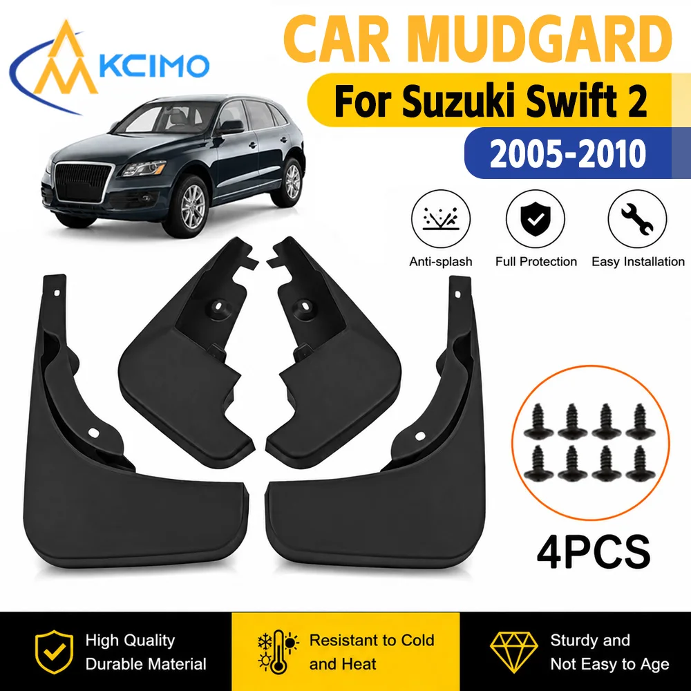 

4Pcs Custom Wheel Mud Flaps Splash Guards Anti-Stone Mudguards Fender Protector For Suzuki Swift 2 2005-2010 No Drilling