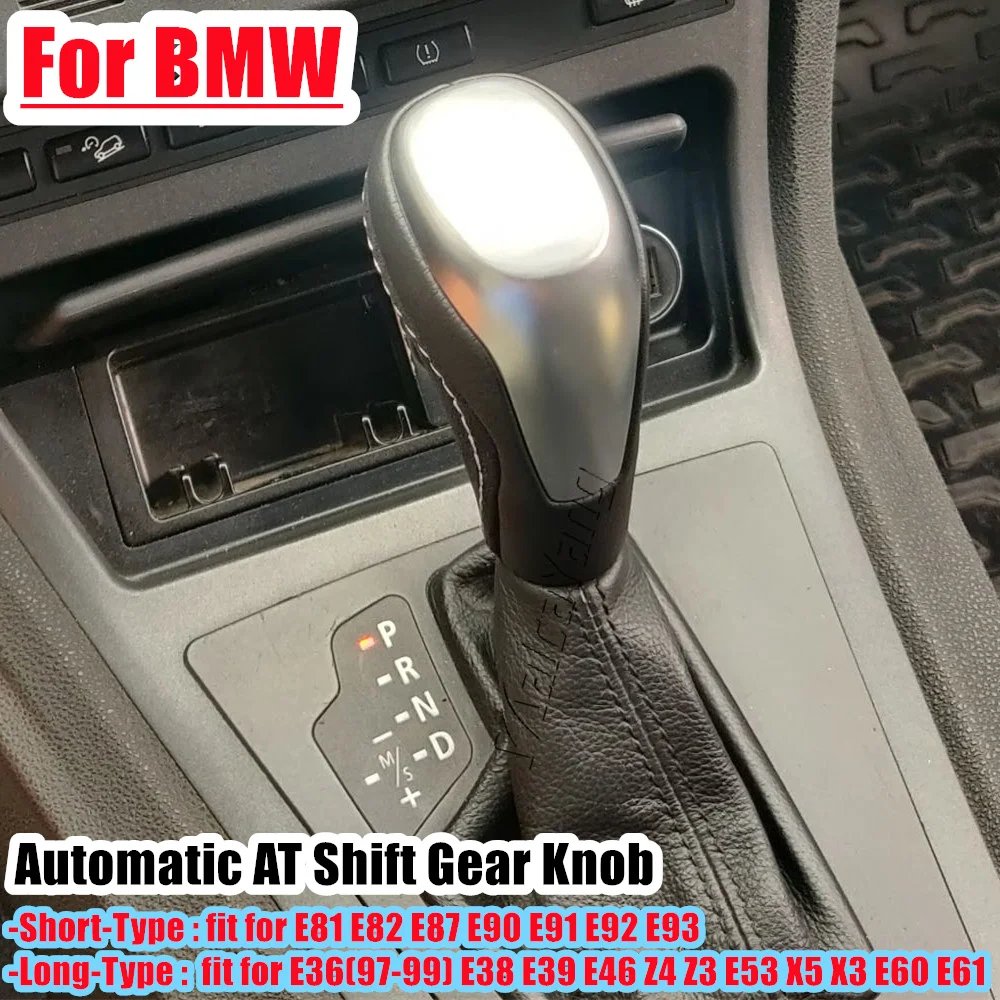 

For BMW E36(97-99) E38 E39 E46 Z4 Z3 E53 X5 X3 E60 E61 Suede leather+White line Automatic AT Vehicle Gear Knob Car Accessories