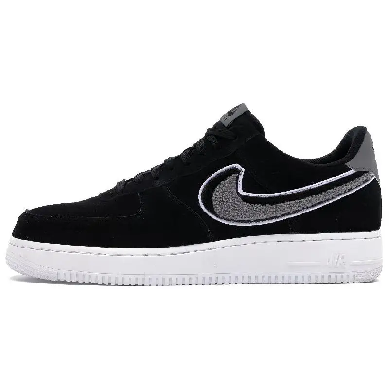 Nike Air Force 1 Low 3D Chenille Swoosh Preto Cool Grey Tênis 823511 -014