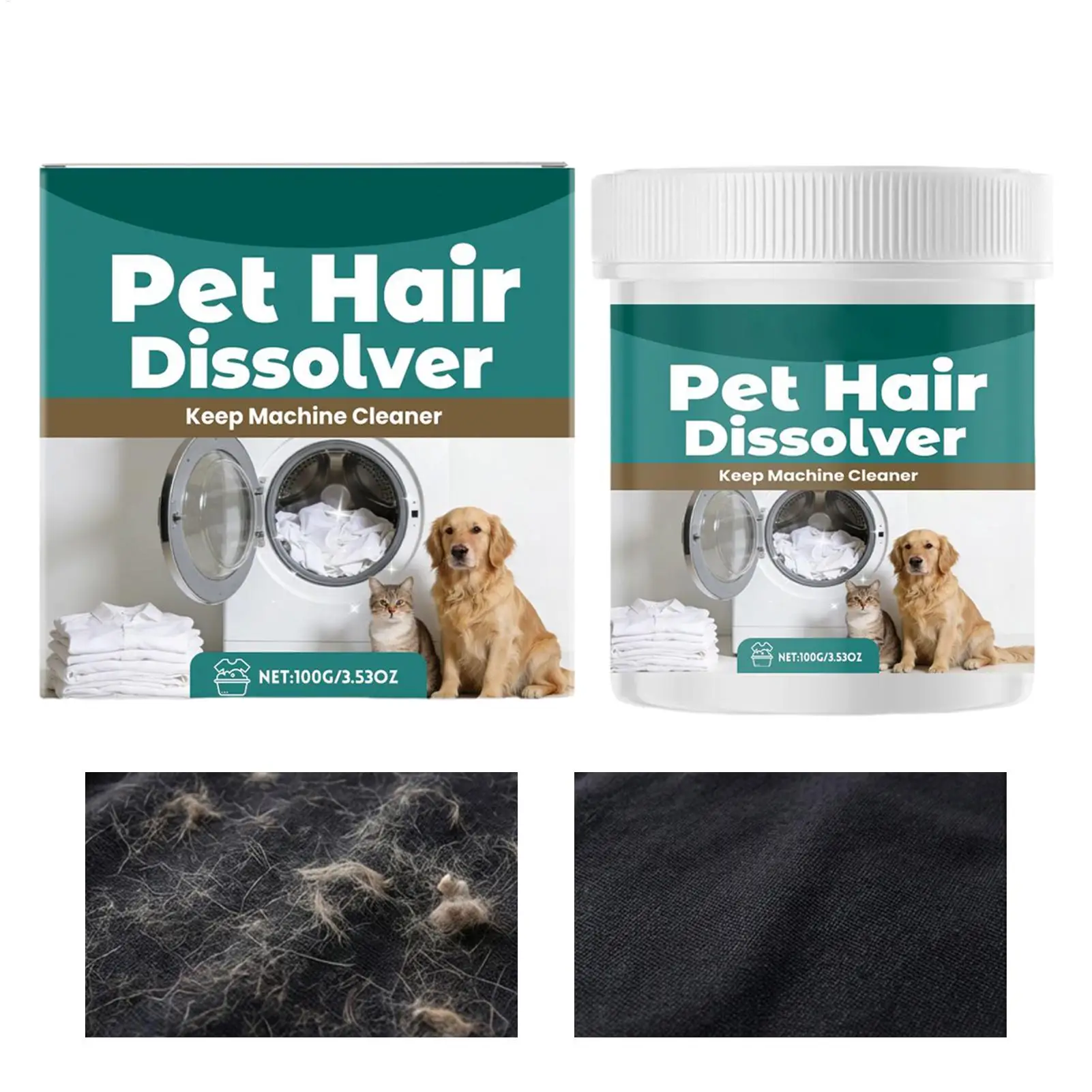 Pet Hair Dissolver Laundry Cleaner Washing Machine Hair Remover Detergent Additive for Clothes Carpet Bedding Fabric Towel