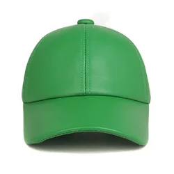 Female British Golf Green Baseball Cap Women Men Genuine Leather Duck Tonue Hats Male Casual Punch Hockey 56-60 Adjustable