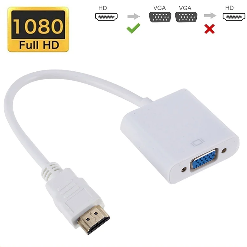 1080P HDMI-compatible To VGA Adapter HDTV Male To VGA Female Converter For PS4 Desktop Computer Laptop PC TV Monitor Projector