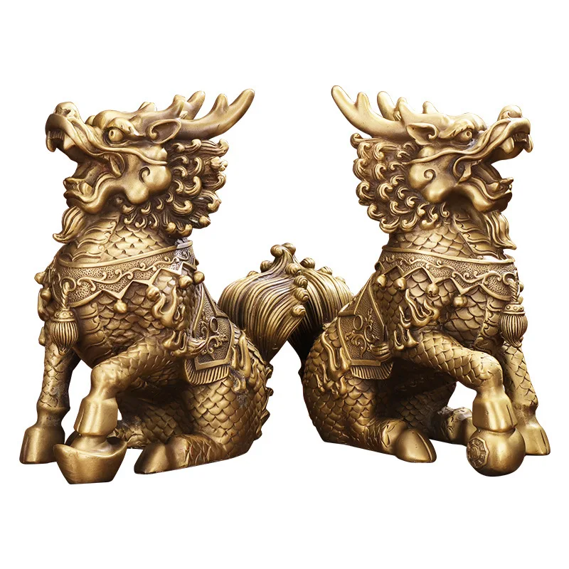 

Vintage home decoration, antique decoration, lucky bronze copper brass feng shui unicorn jewelry