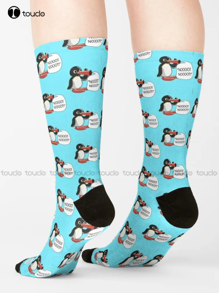 Penguin Noot Noot Socks Navy Soccer Socks Unisex Adult Teen Youth Socks 360° Digital Print Custom Gift Funny Sock