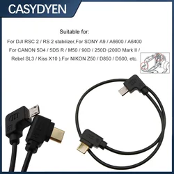 Camera Control Cable For DJI Ronin RSC2, RS2, RS3, RS3 Pro For Canon EOS 5D4, EOS 5DS R, EOS 1DX Ⅱ, M50, 90D, 200DⅡ