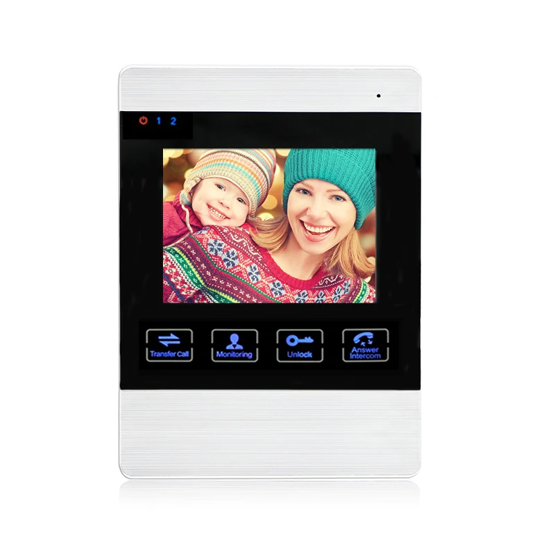 

Promotion Multi-language OSD Menu Silver 2 wire Video Intercom for Villa House