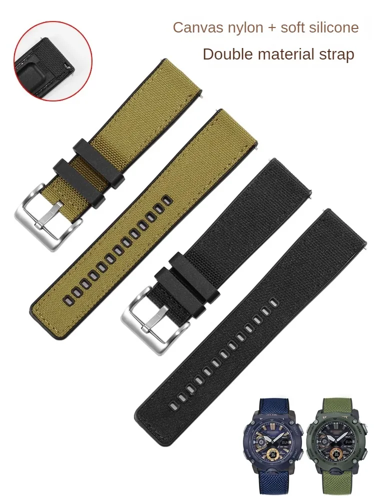 

Брезентовый нейлоновый ремешок подходит для силиконового браслета C-a-s-i-o GA2000/2200 PRW6600 PRG600/650