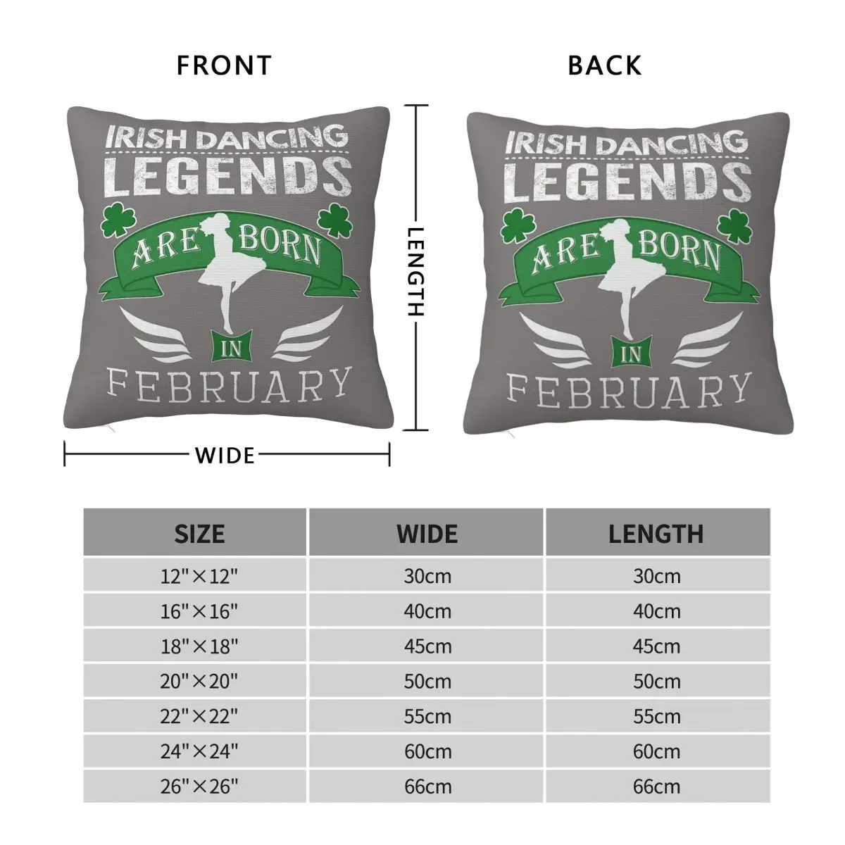 Irish Dancing Legends February Pillowcase Polyester Linen Velvet Printed Decorative Throw Pillow Home Cushion Cover 45x45 - view 2