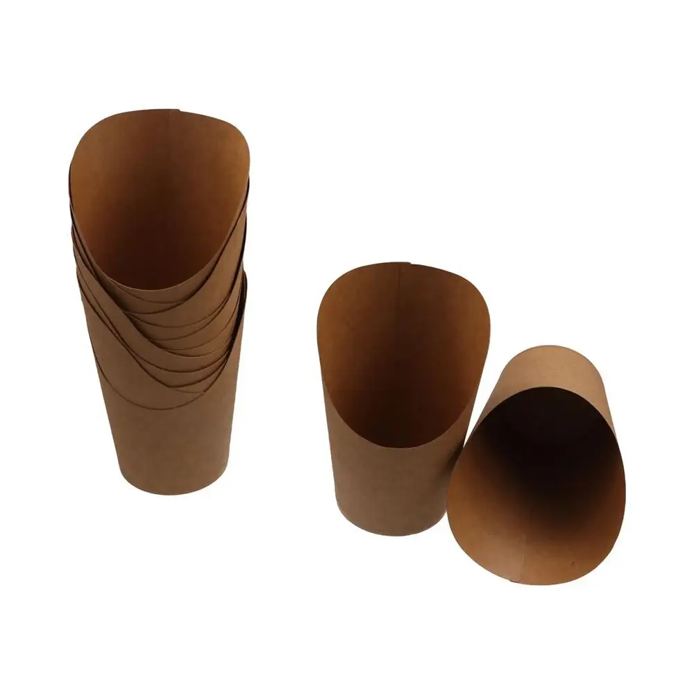 50pcs Charcuterie Cups Disposable Kraft Paper Slant Cup Oil-proof Water Proof Ice Cream Cup Thickened French Fries Cup Crepes