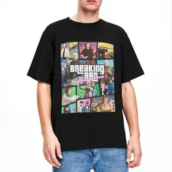 Novelty Breaking Bad GTA Collage T-Shirt Men Women Round Neck 100% Cotton Short Sleeve Tees 4XL 5XL Clothing