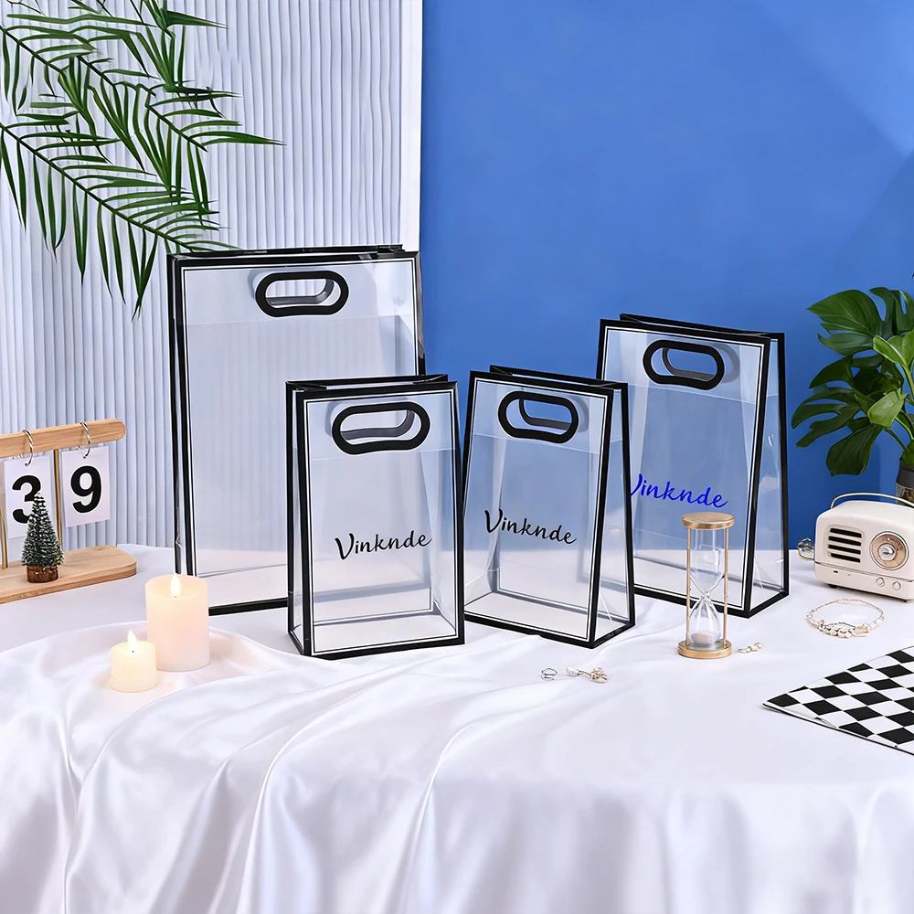 

Подарочная сумка с логотипом 18x26x8 см, матовый прозрачный полипропиленовый пластиковый пакет для косметических духов, ювелирных изделий, рубашки для покупок, упаковочные пакеты для конфет