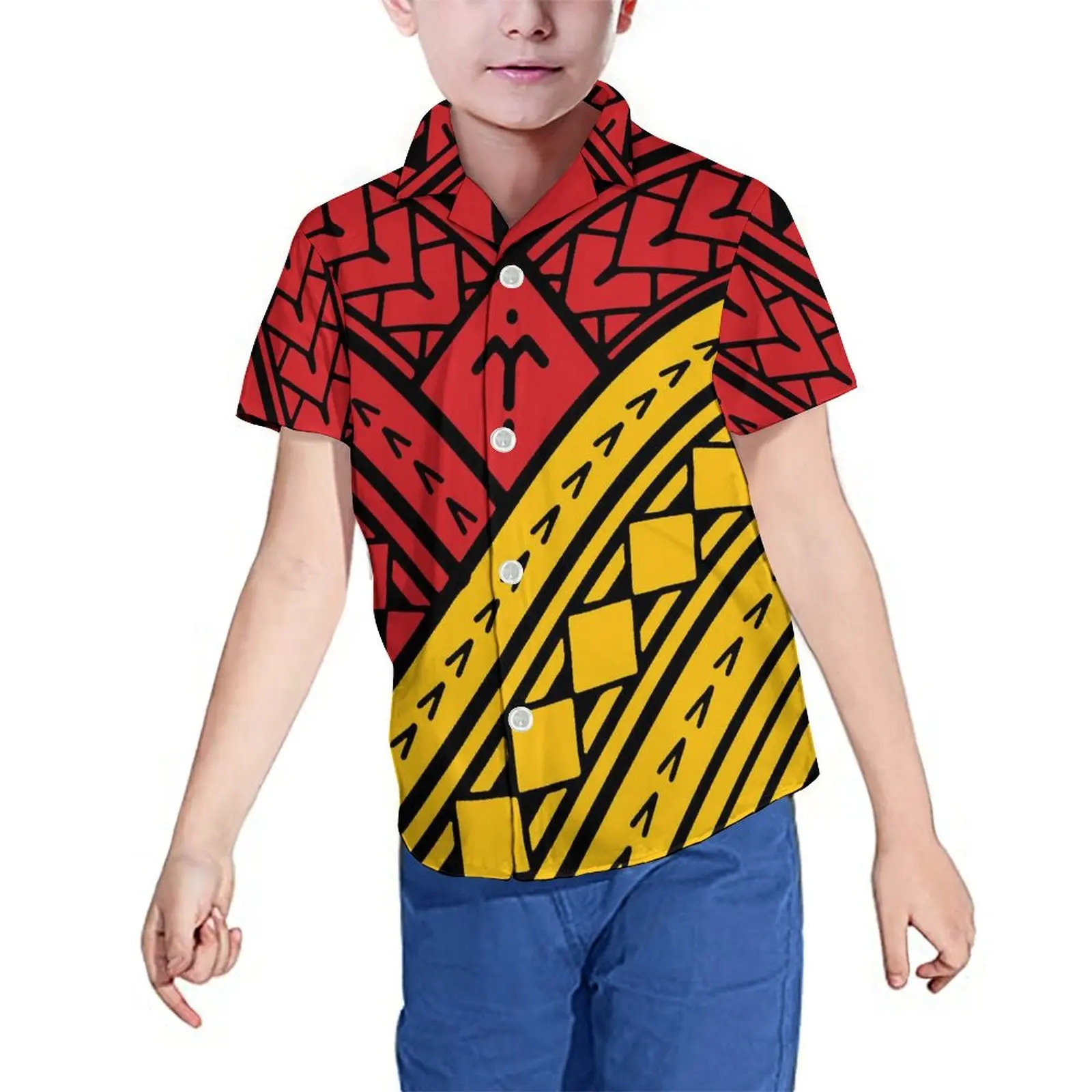 Samoa vestito per bambini con personalizzazione ragazze polinesiane manica corta o-collo vestito isola stampa ragazzi camicia