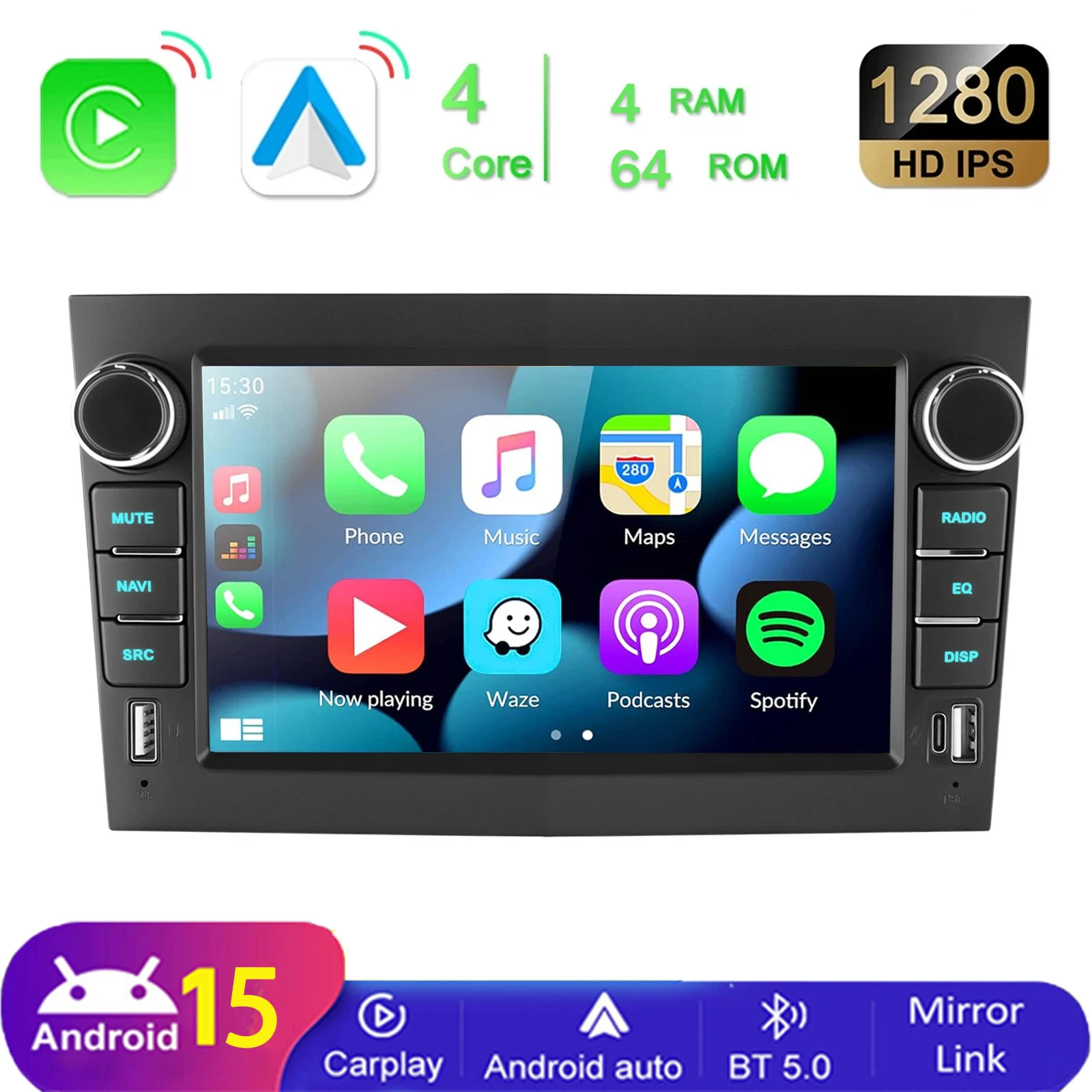 MOPECT 2Din 7“ Android autoradio voor Opel Astra H G J Zafira B Corsa C D Antara Vectra Vivaro GPS RDS Dual USB CarPlay autoradio