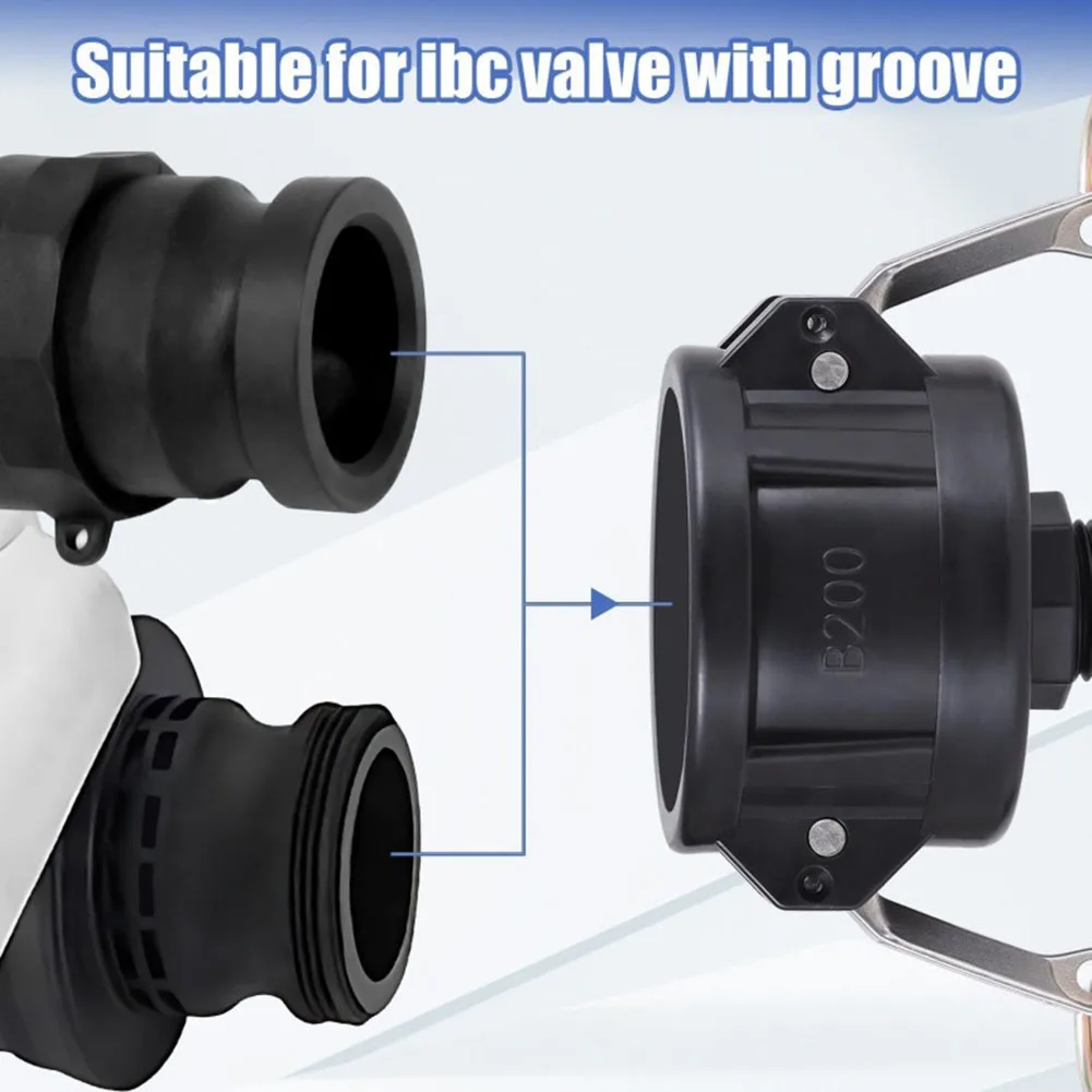 IBC Tote Hose Adapter for 275-330 Gallon Tanks with 3/4 Inch Ball Valve 2 Inch Cam Lock and Leak-Resistant Seal