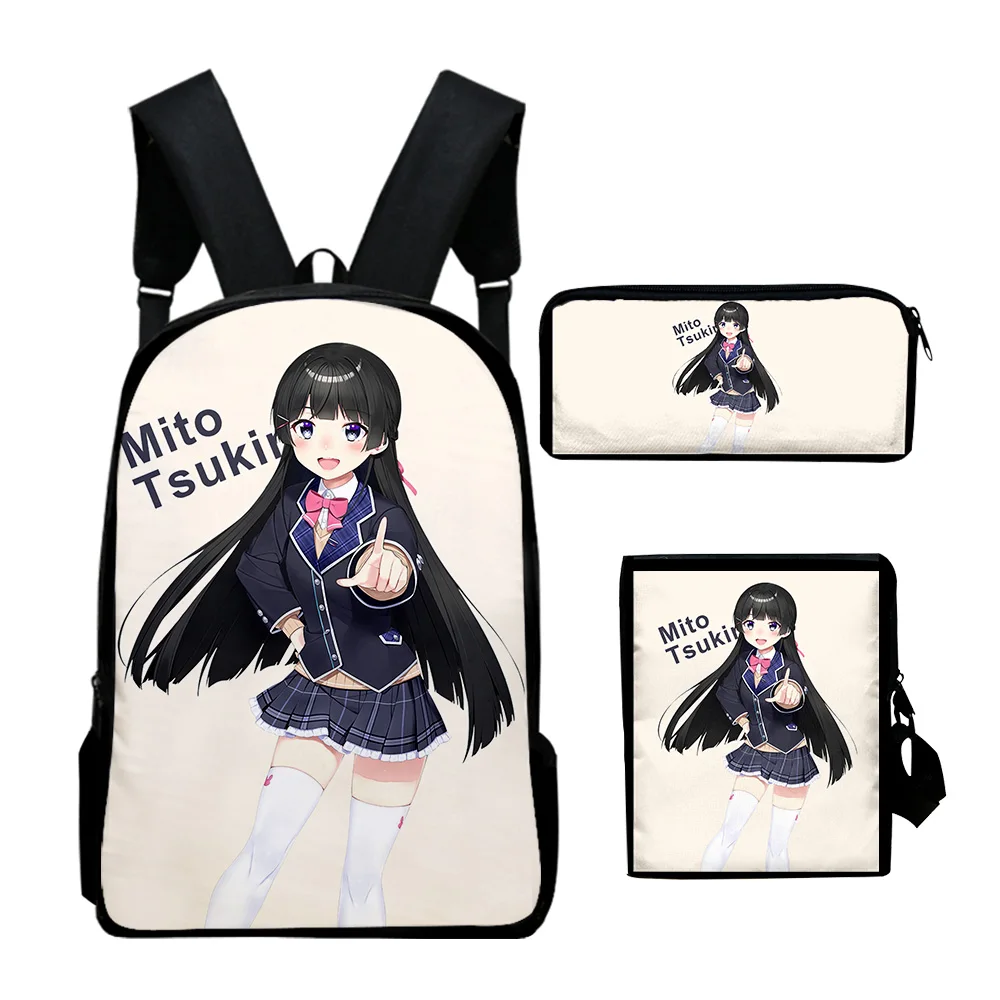 

Harajuku Youthful VTuber Tsukino Mito Anime 3D Print 3pcs/Set Travel bags Laptop Daypack Backpack Shoulder Bag Pencil Case