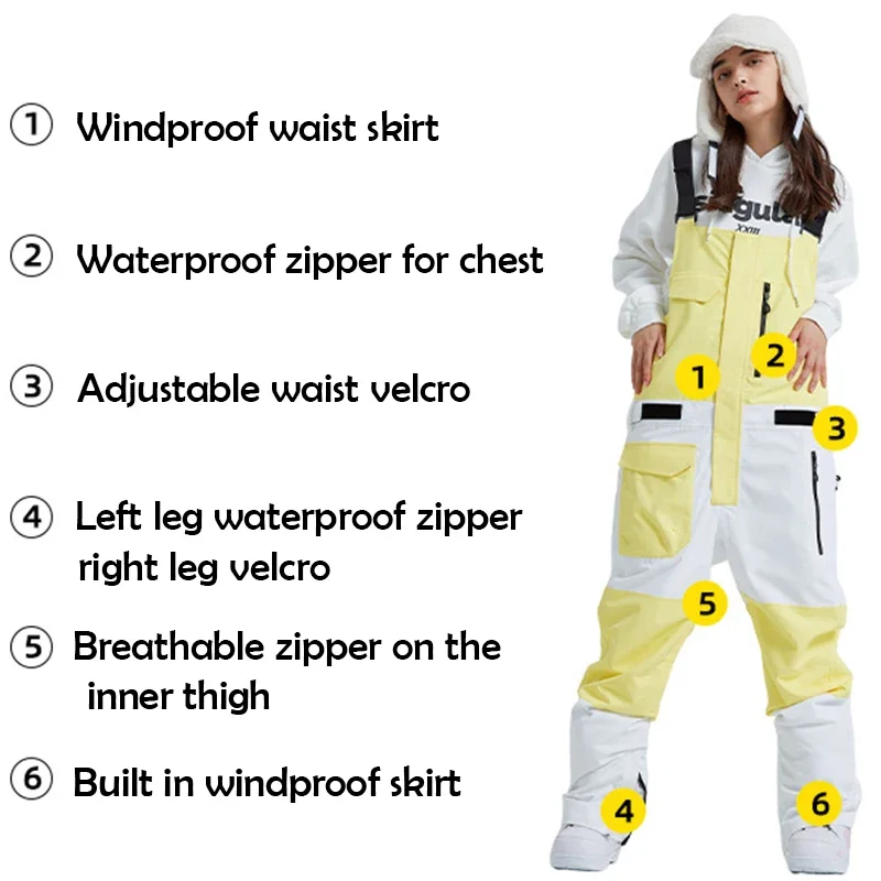 Pantaloni da sci all'aperto inverno nuovo abbigliamento da Snowboard pantaloni da sci termici da uomo tute antivento impermeabili 2025 pantaloni da neve da donna caldi