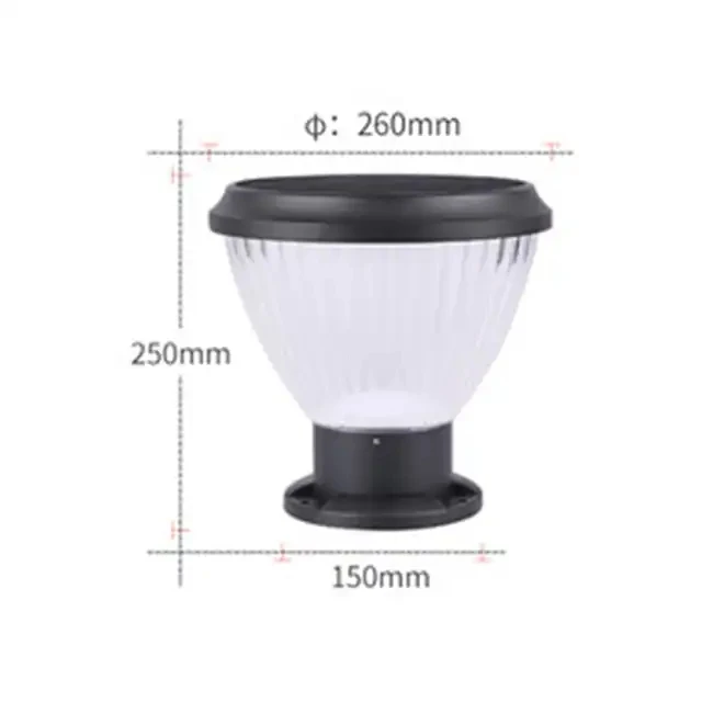 Solar wall lamp outdoor courtyard LED modern Chinese circular pillar door pillar villa landscape column headlight