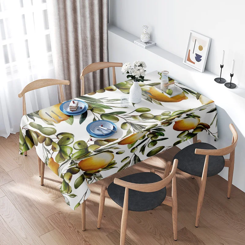 Modern Fruit Pattern TableclothPremium Quality Round Shape Anti-Teaching Dining Room Decorations