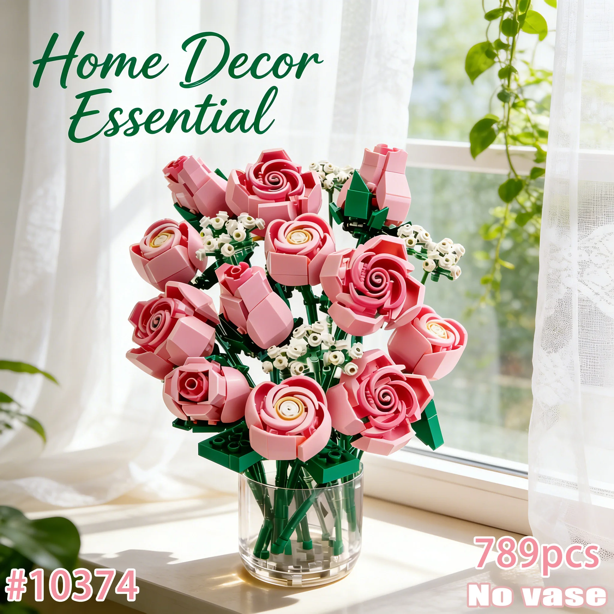 

Технология 789 шт. DIY креативный букет розовых роз строительный блок сборка ювелирные украшения кирпичная игрушка для девочек подарки на день Святого Валентина