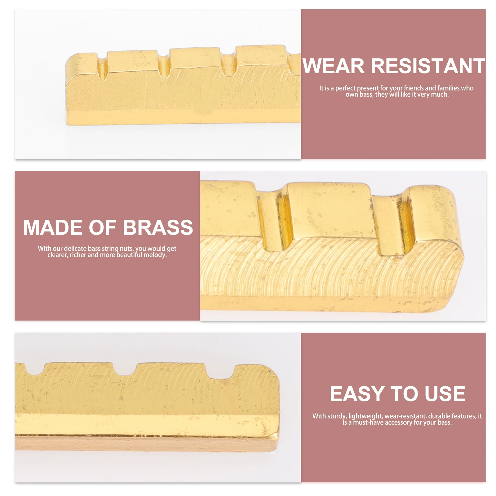 

Electric Bass Nut Guitar Accessories Replace Bridge Classical Nuts Saddle Brass