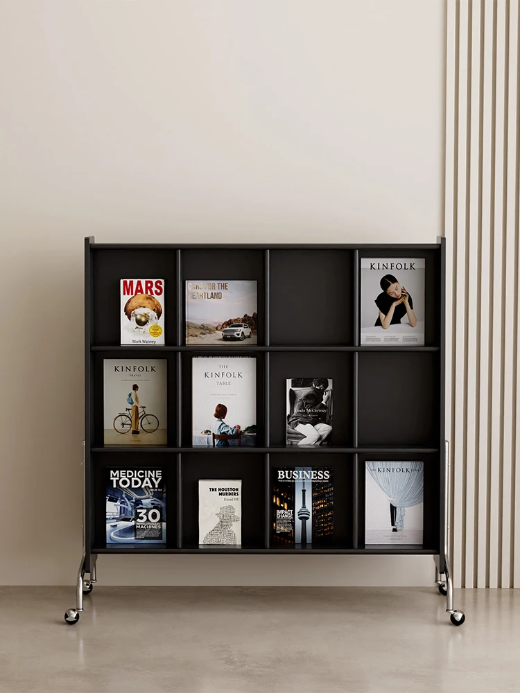 Simple bookshelves, household solid wood magazine shelves, second-hand floor paintings