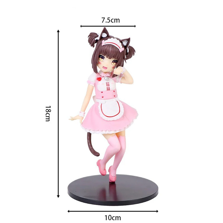 NEKOPARA Anime Kawaii Mädchen Figur Schokolade & Vanille Niedliche Katze Dienstmädchen Stil PVC Modell Sammlerstück Desktop Ornament Spielzeug Kind Geschenke