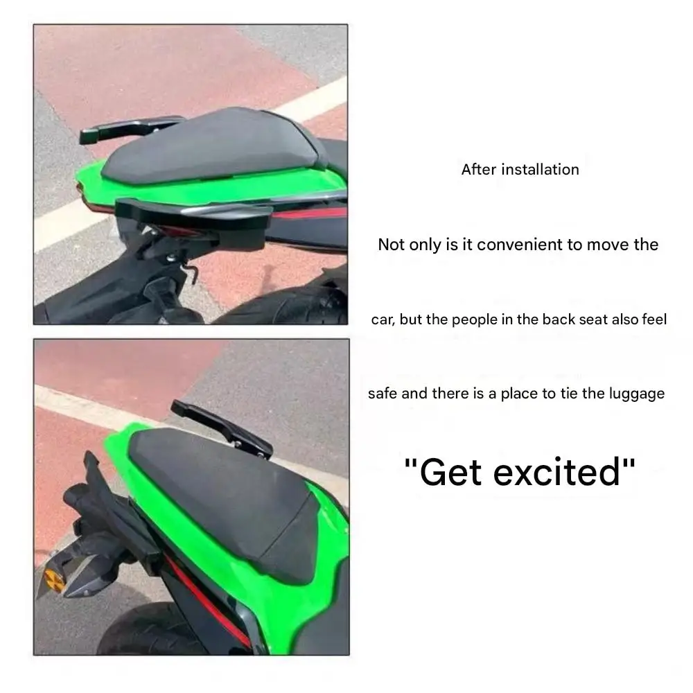 For NINJA400 2018-2023 Motorcycle Dual Side Rear Handrail Hard Aluminum Stable Support For Passenger Riding