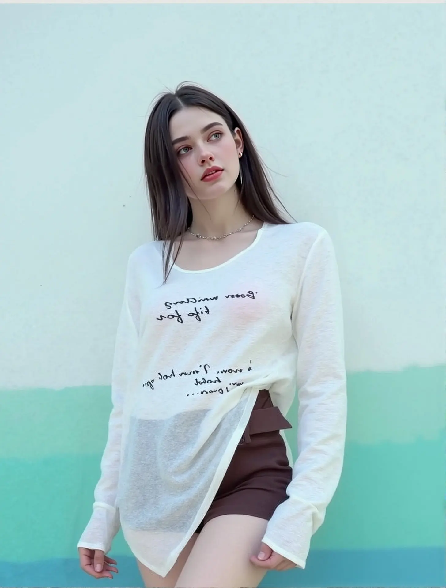 T-shirts à manches longues pour femmes, automne, adaptatifs, coupes soignées, ambiance féminine délicate, style urbain professionnel