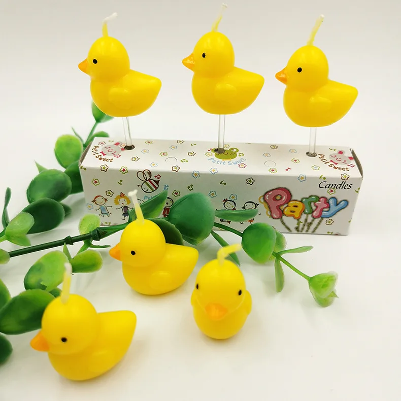 3pcs Animal Duck Shaped Birthday Candle Children\'s Personalized Cake Decoration Birthday Candle Creative Process Simulation