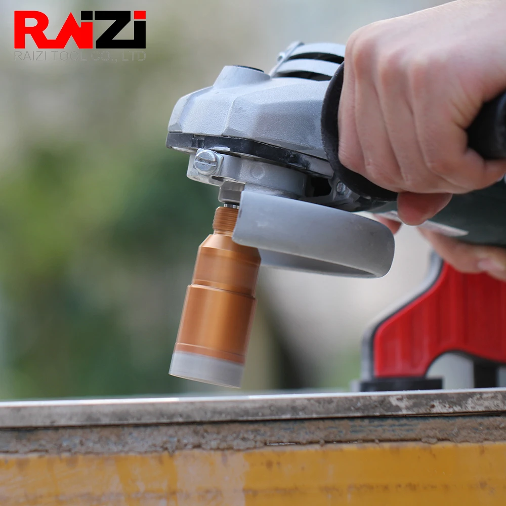 Raizi 1Pc Wet Thin Wall CNC Diamond Core Bits For Porcelain Tile Dekton Lapitec Neolith Double Screw 1/2” Gas M14 Wet Drill Bit