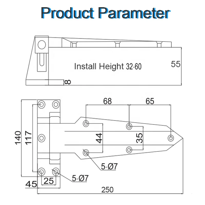 Industriële stijl 1460S roestvrijstalen inloopbare halfbegraven deurscharnier voor koude kamer 1460 scharnier