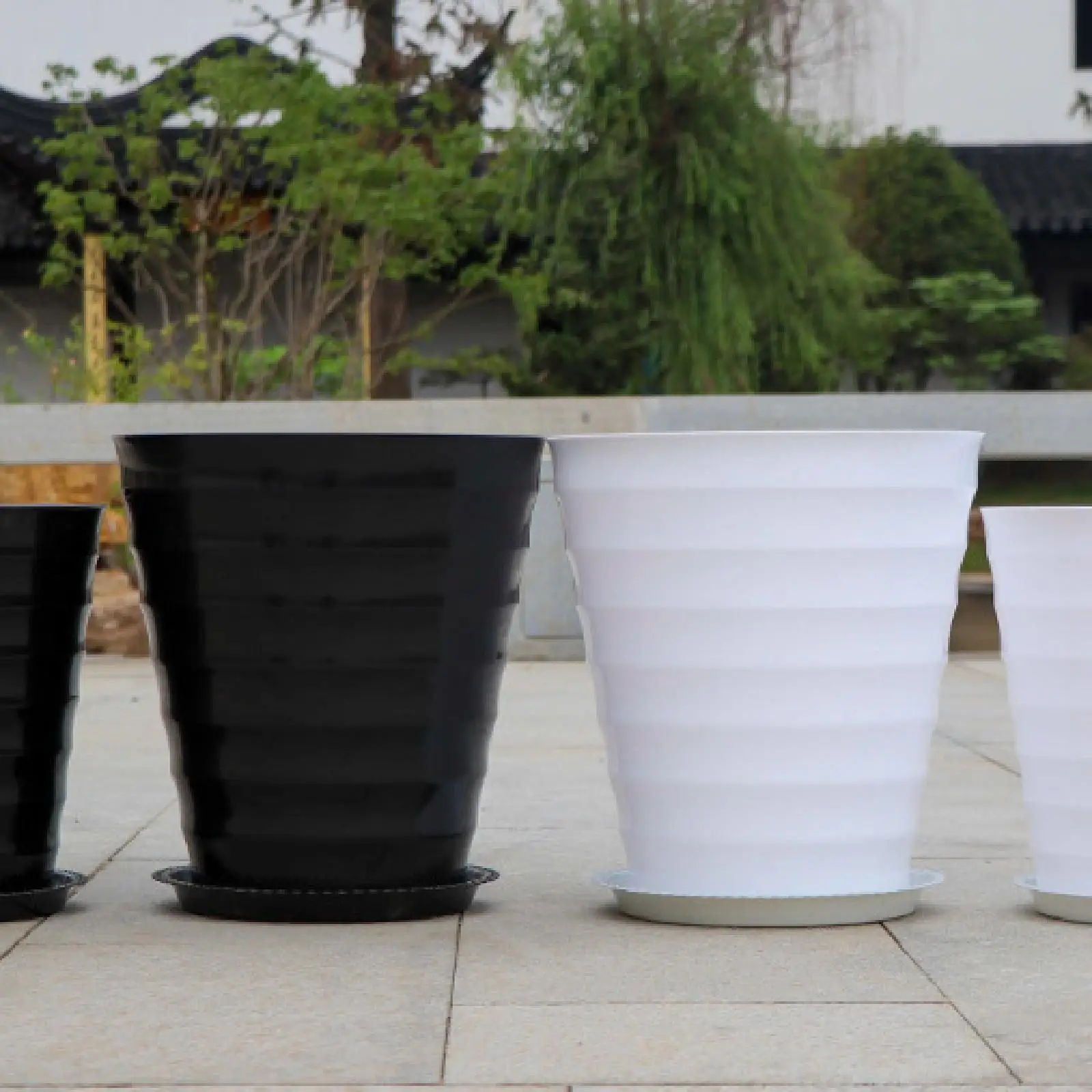 

Большой садовый горшок для растений, современная пластиковая ваза для цветов для улицы и декора интерьера