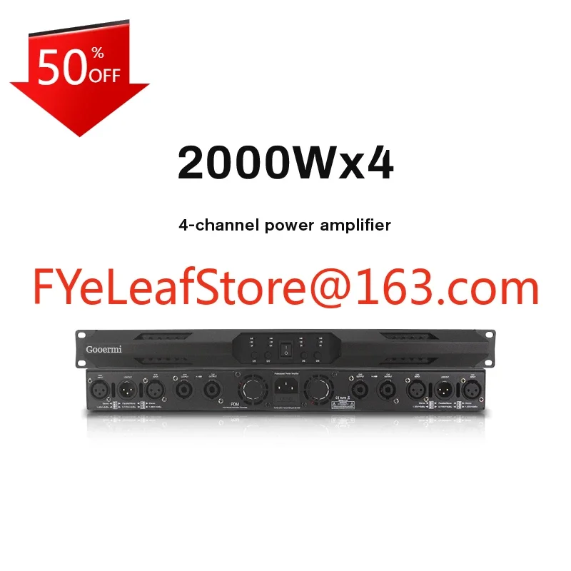 D400 Professional Digital 1U Power Amplifier 4 Channel Class D Audio Power Amplifier For Home KTV Karaoke