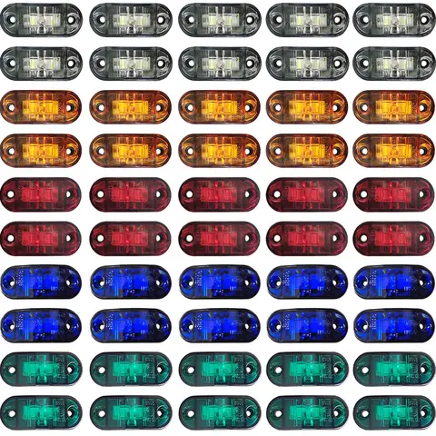 Scania 트럭 액세서리 용 10X 12V 24V 범용 Led 사이드 마커 라이트 DAF 용 트레일러 캐러밴 클리어런스 램프 표면 실장