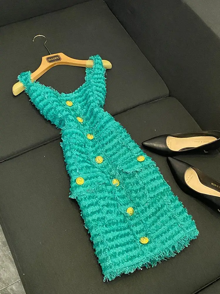 2025 New Faion Lion Nappa Thi Tweed Gilet Strap Dr Celebri Sle Ci da donna Pendolarismo Primavera Autunno Inverno