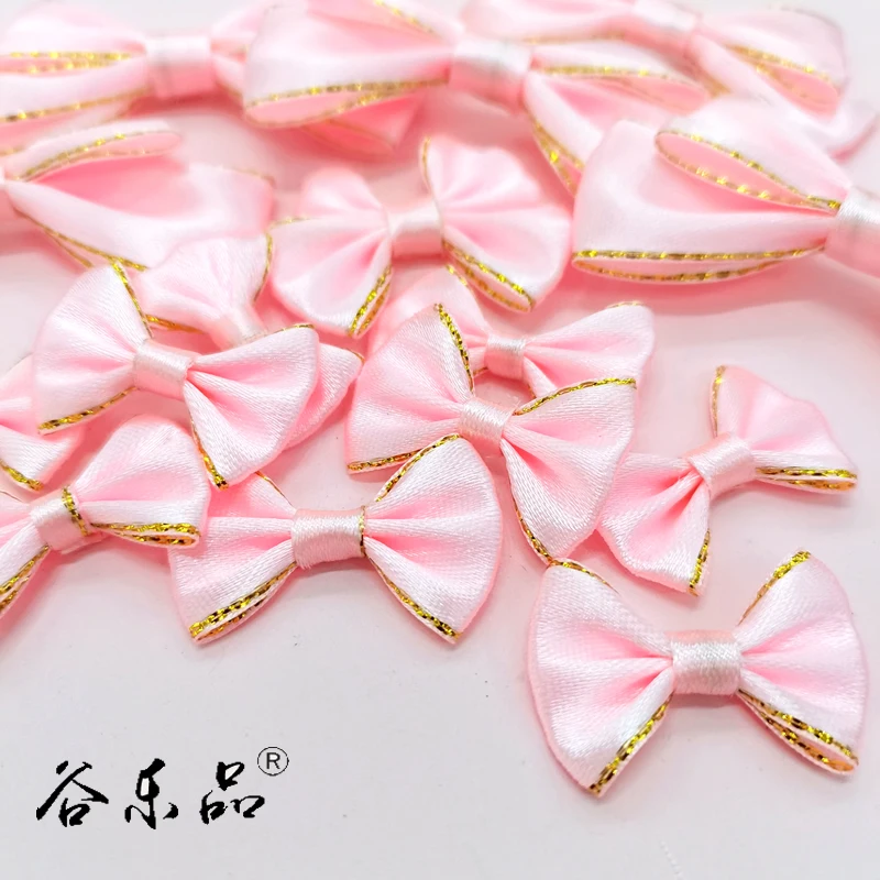 Free Shipping 100pieces/lot Ribbon Pearl Bow Festival Birthday Wall Decorate Diy Handmade Cake Gift Presents Box Cloth Wholesale