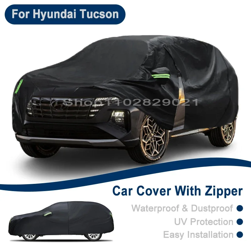 

Всепогодный чехол для автомобиля Hyundai Tucson - с боковой молнией, водонепроницаемый, пылезащитный, солнцезащитный