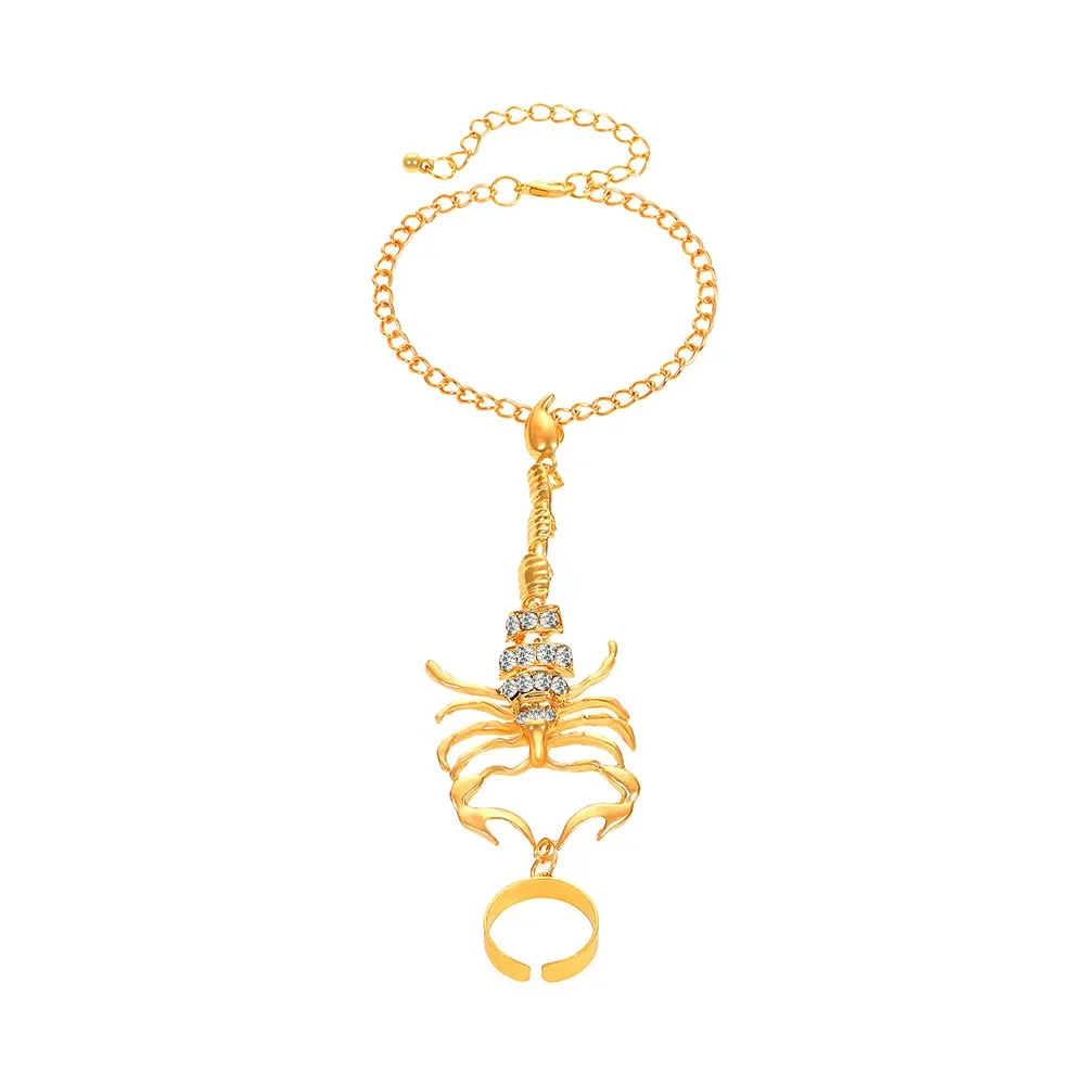 Exquisite Scorpion Hand Chain Bracelet for Women Micro inlaid Zircon Stone 3D Scorpion Bracelet Single Dropshipping