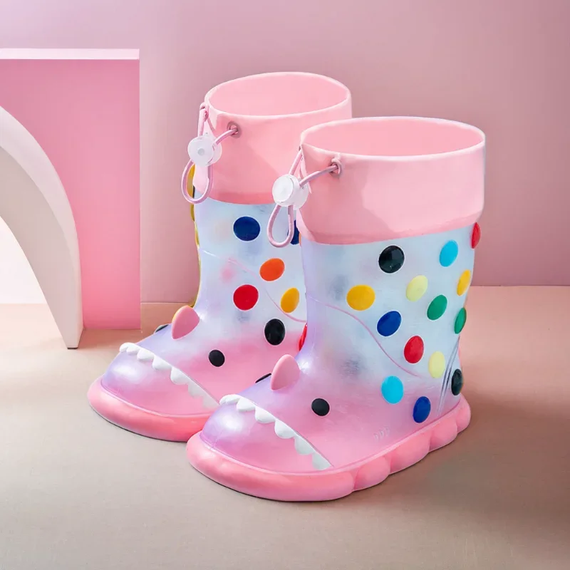 Children Transparent RainBoots Baby Boys Girl PVC Outdoor Cartoon Shark for Kids Waterproof Shoes Water Boots Girl