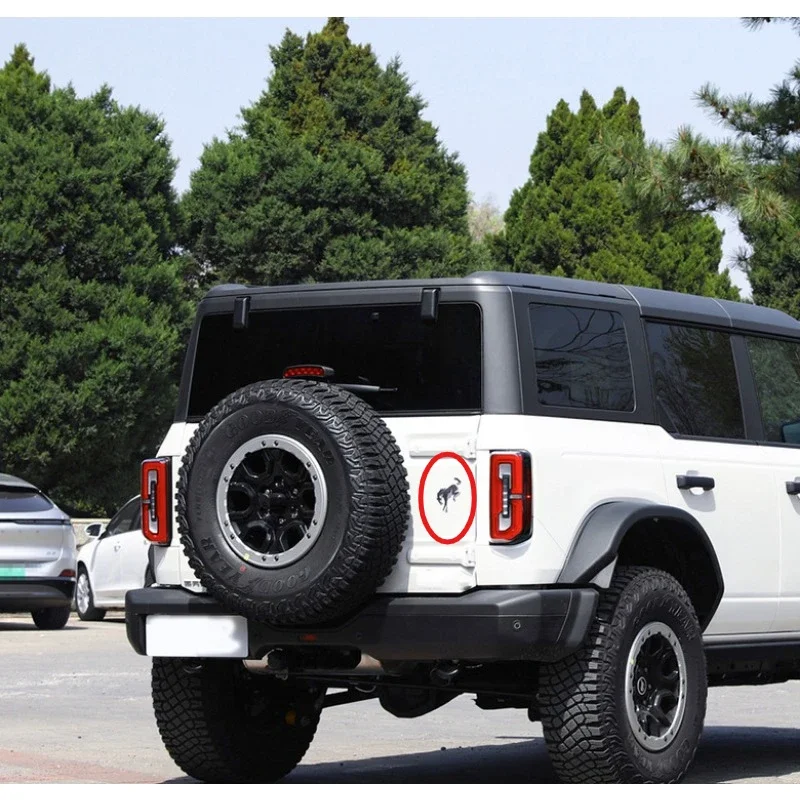 1Pc New ABS 3D Horse Car Badge Sticker, For Ford Bronco Tailgate Leaf Board Letter Emblem Exterior Modification Parts