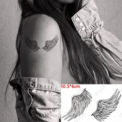 Mehndi Wing Feather Angel Lace Henna Temporary Tattoos for Women Body Arm Tato Stickers Fake Girls Tatoo Kids Men 10.5*6 Cm