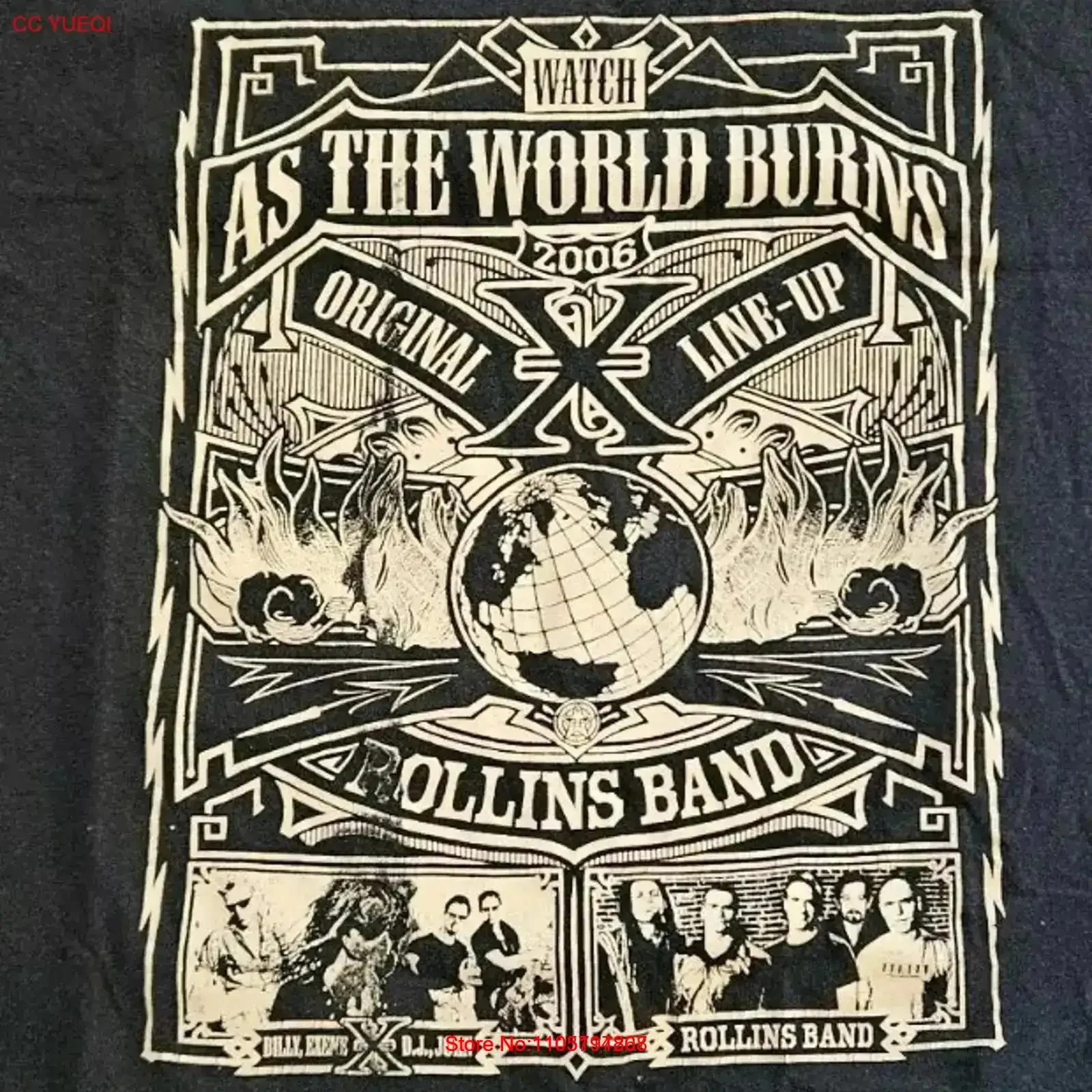 

Henry Rollins Band As The World Burns Concert Tour T Shirt XL 2006 vintage Washed streetwear Breathable Versatile Comfortable