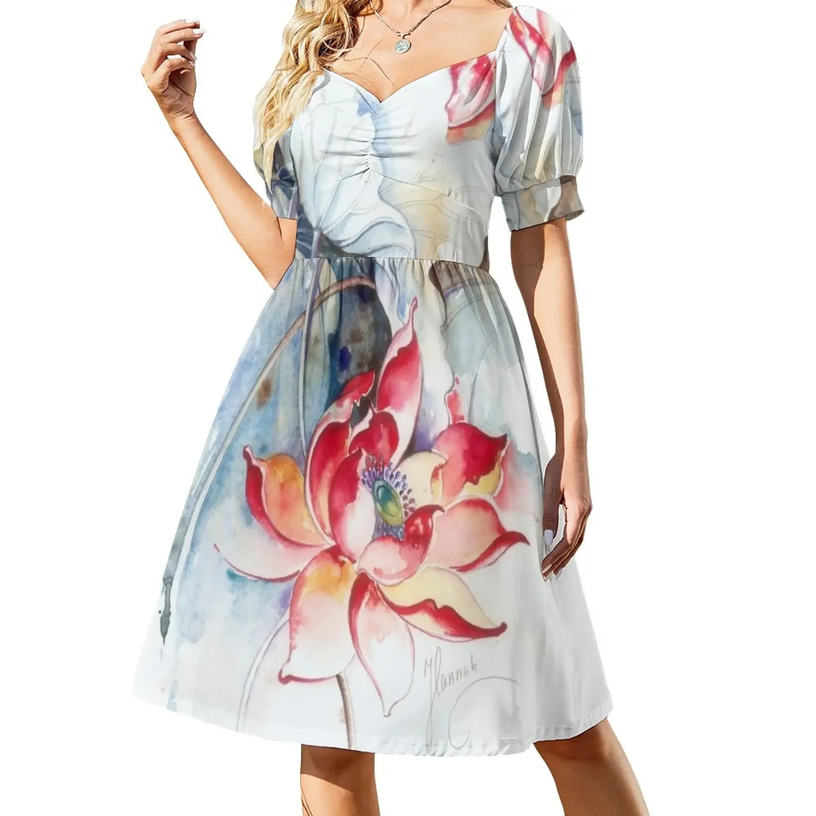 

Guarding the Secret Passage from the series In the Lotus Land Short-Sleeved Dress dress women summer