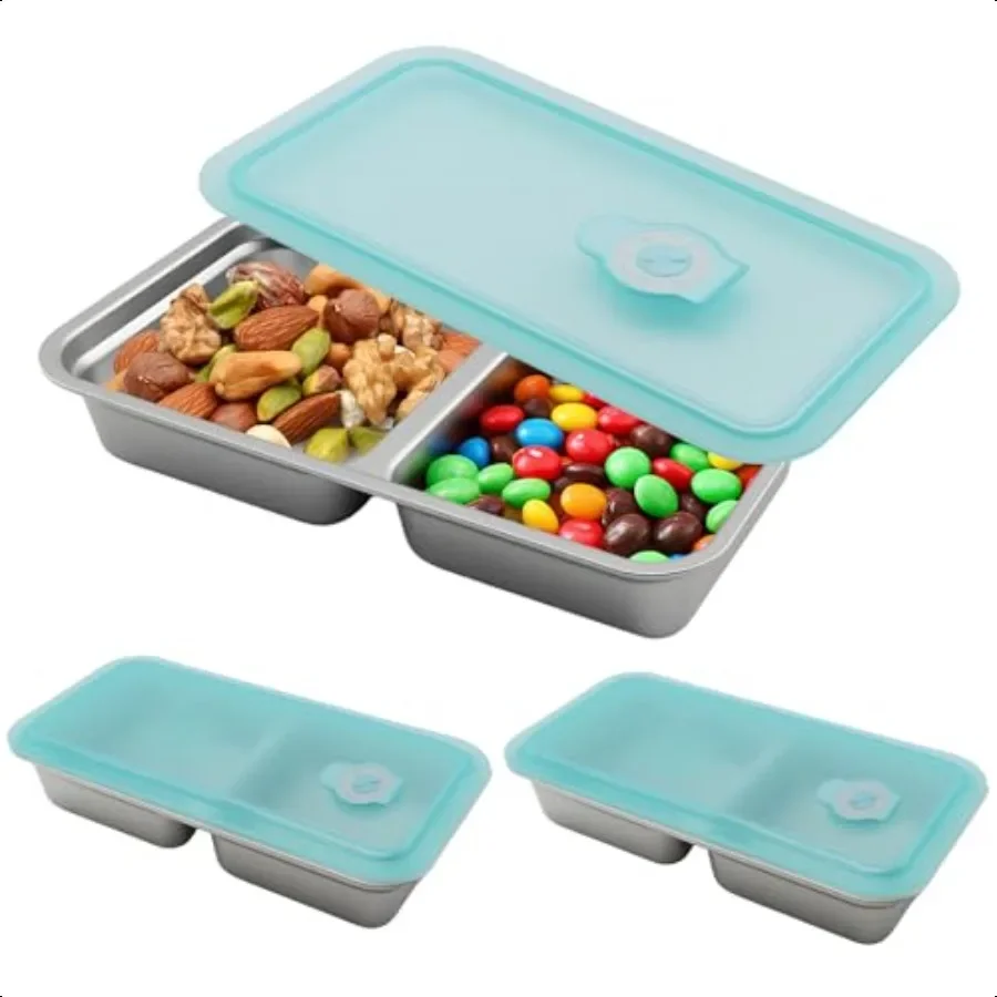 

3PCS Reusable Snack Containers with Lids Stainl Steel Lunch Snack Boxes Snack Box Containers EcoFriendly and Durable Snack Boxe