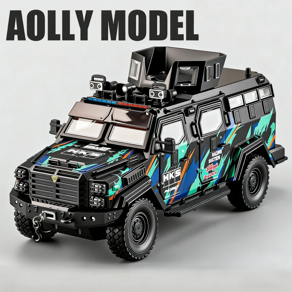 

1:24 Alloy Sabertooth Explosion Proof Vehices Diecast Model Toys Car Sound Light Pull Back Doors Opened Cars Kids Christmas Gift