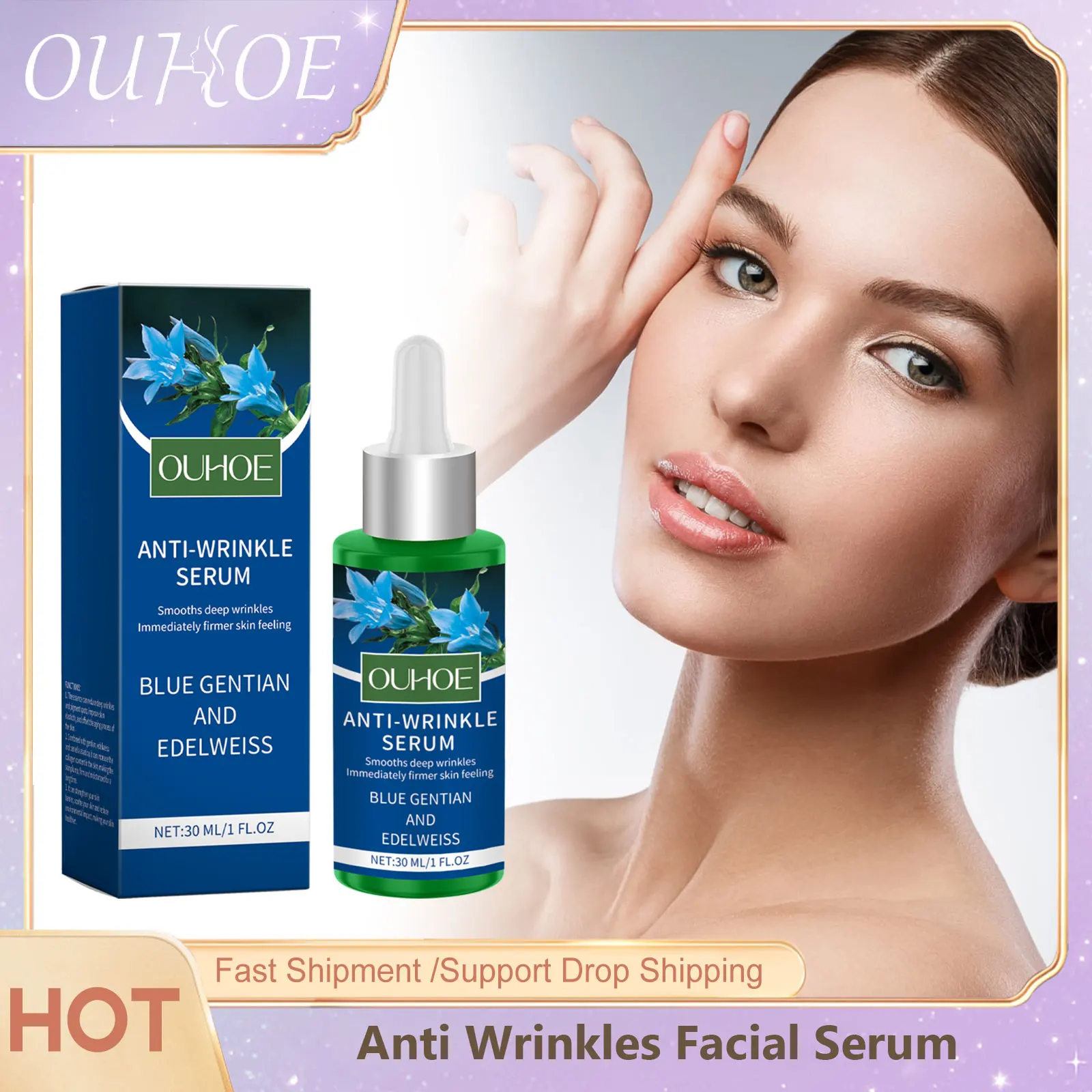 

Anti Wrinkle Serum Face Moisturizing Deep Hydrating Facial Lifting Fade Fine Lines Smooth Tender Skin Renewal Firming Face Serum