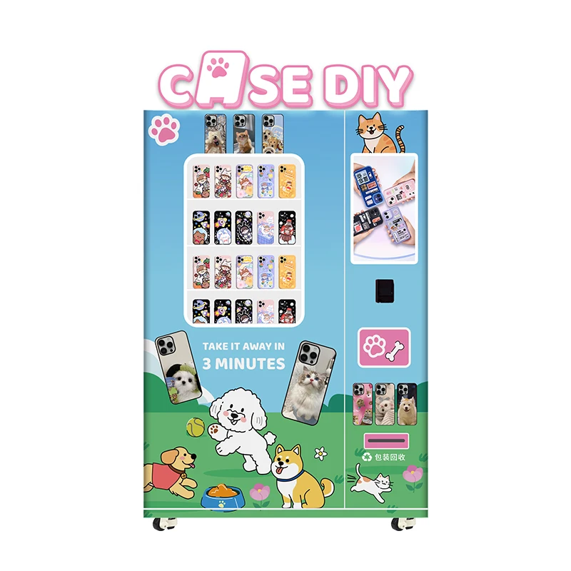 FOODLINE Phone Case Vending Machine High Definition Display Screen Kiosk For Theme Park Mobile Case Automatic Selling Unit