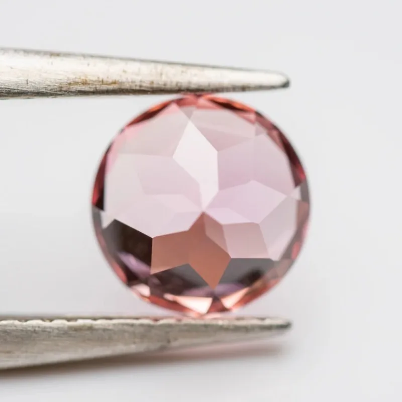 Lab Grown Sapphire Sunrise Pink Color Round Shaped Gemstone Beads for Charms Diy Jewelry Making Selectable AGL Certificate